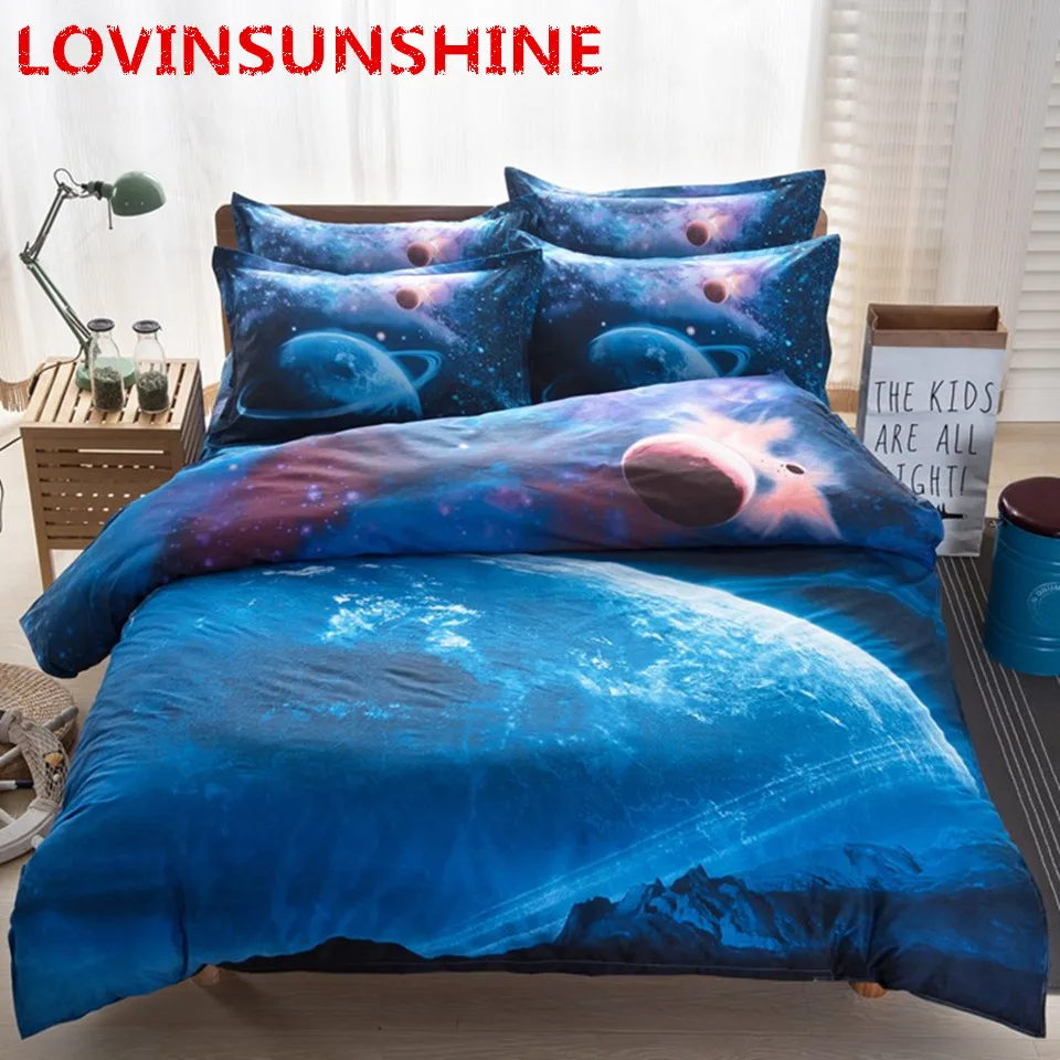 

LOVINSUNSHINE New Universe Outer Space Starry sky 3d 4pcs bedding sets full queen Size Bed Linen Bed Sheets 4pcs bedclothes Set