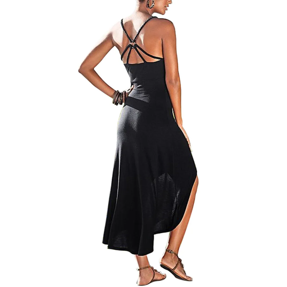 Summer sundress font b Sexy b font Asymmetrical Backless Sling Strap Beach font b Dress b Summer sundress font b Sexy b font Asymmetrical Backless Sling Strap Beach font b Dress b
