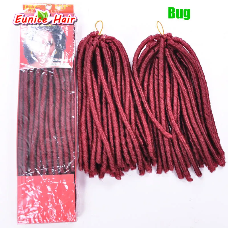 New Packing 5 Pack Soft Dread Faux Locs Colored Crochet Braids Hairstyles African Synthetic Hair Braiding Eunice Hair Extensions