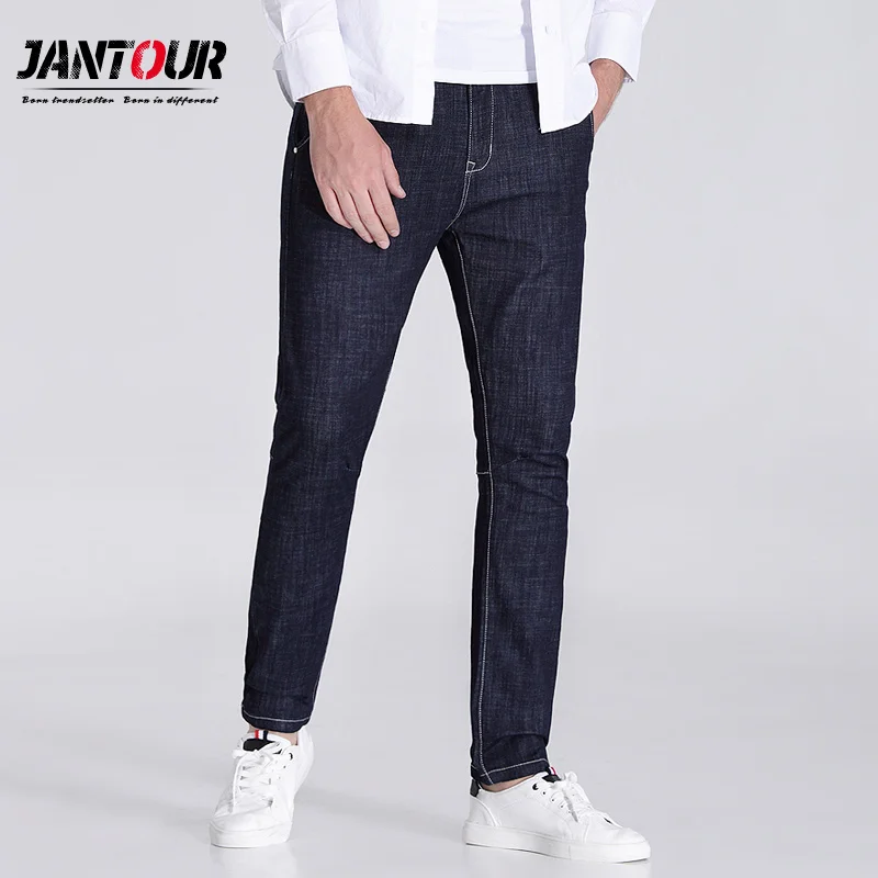 

jantour 2018 high quality Blue and black skinny jeans men Slim Casual Denim jean mans pantalon hombre fashion robin Pants male