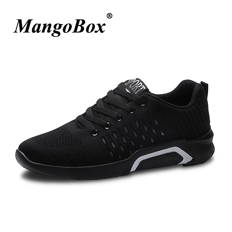Black Sport Shoes Men Air Mesh Athletic Running Sneakers for Man Spring