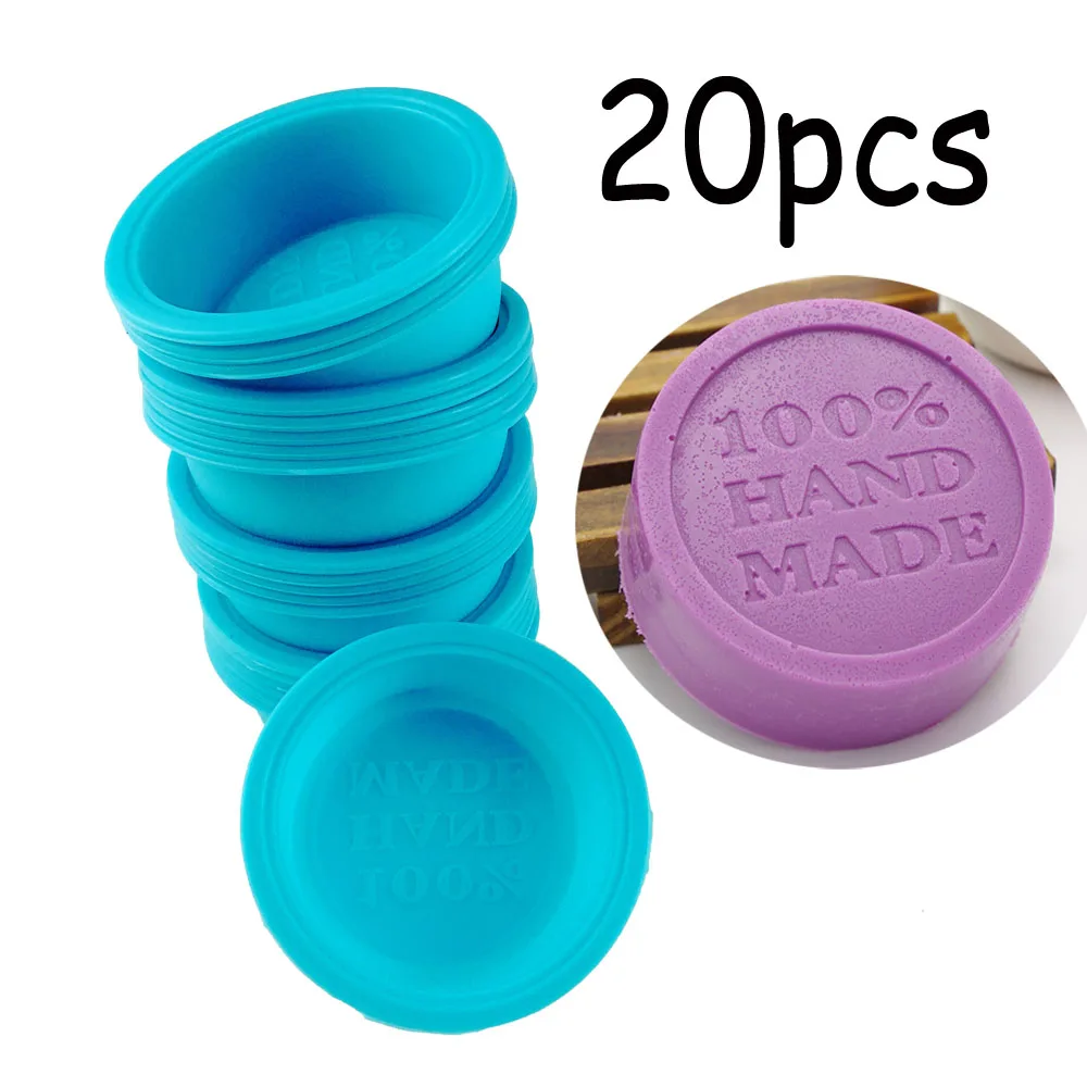 

100% Handmade Silicone Mold Soap Muffin Cake Baking Set DIY Square Soap Molds Soap Making 20pcs/set -CIRCLE