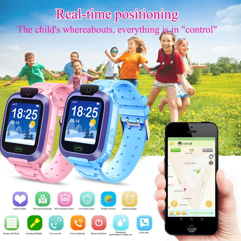 

Kids Smart Watch IP56 Waterproof Smart Watch Touch Screen SOS Phone Call Device Location Tracker Anti-Lost Childs Smart Watch