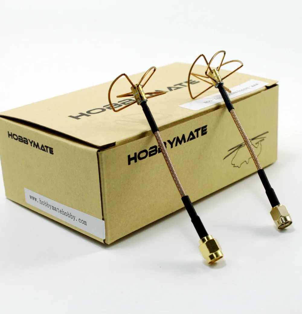 

HOBBYMATE FPV 5.8 Ghz Clover Leaf Omni-directional Circular Polarized Video/audio Antenna, High Gain Aerial Set w/SMA Plug