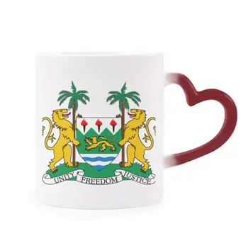 

Sierra Leone Africa National Emblem Morphing Mug Heat Sensitive Red Heart Cup