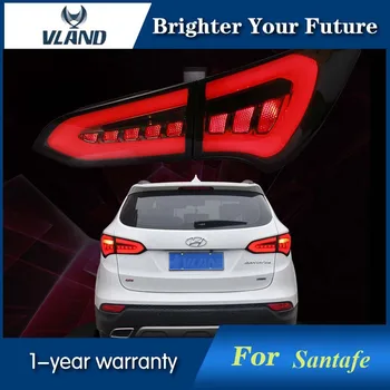 

LED Tail Lights Fit For Hyundai Santa Fe IX45 2013 2014 2015 2016 2017 LED Rear Lamp Smoked Black and Red