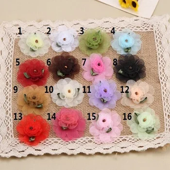 

100 pcs Nice fancy Satin ribbon flower appliques wedding craft DIY Accessories Hair Accessories.Free shipping!!