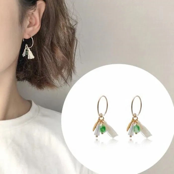 

ea282 2019 Trendy temperament personality exquisite super fairy Bohemian national wind tassel earrings Female charm jewelry