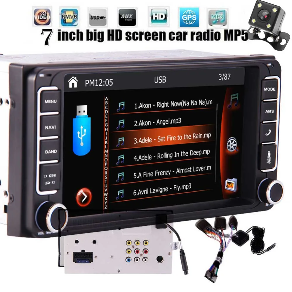 

Radio Autoradio Bluetooth Head Unit no DVD 2 din GPS Navigation USB/SD/Subwoofer Rear Cam-in Car Deck Video Audio Entertainment