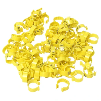 

HOT-100Pcs 001-100 Numbered Leg Bands 18mm Rings for Clip On Poultry Hens Chicken