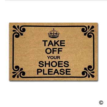 

Doormat Entrance Mat - Funny Doormat - Take Off Your Shoes Please Door Mat for Indoor/Outdoor Use Non-woven Fabric Top