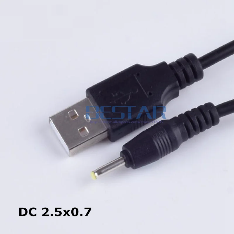 

Black DC Power Plug Adapter USB A Convert To 2.5*0.7mm /DC2.5*0.7 2.5mm x 0.7mm 2.5x0.7 mm Jack charge charging power Cable 1M