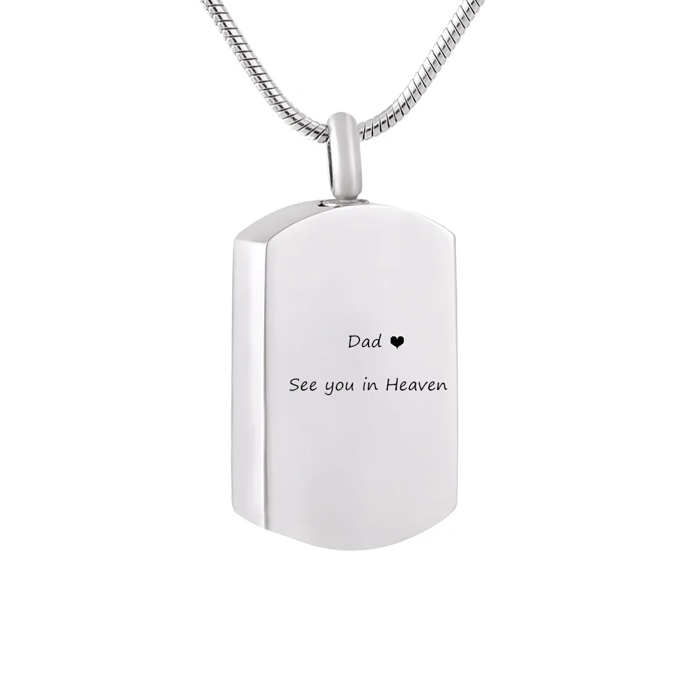 

LHP20 Stainless Steel Memorial Jewelry Polish Dog Tag Cremation Pendant for My Dad/Mom/Papa/Grandma/Hubby's Ashes Keepsake