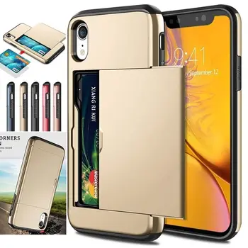 

Business Phone Cases For iPhone X XS Max XR Case Slide Armor Wallet Card Slots Holder Cover for iPhone 7 8 Plus 6 6s 5 5S SE