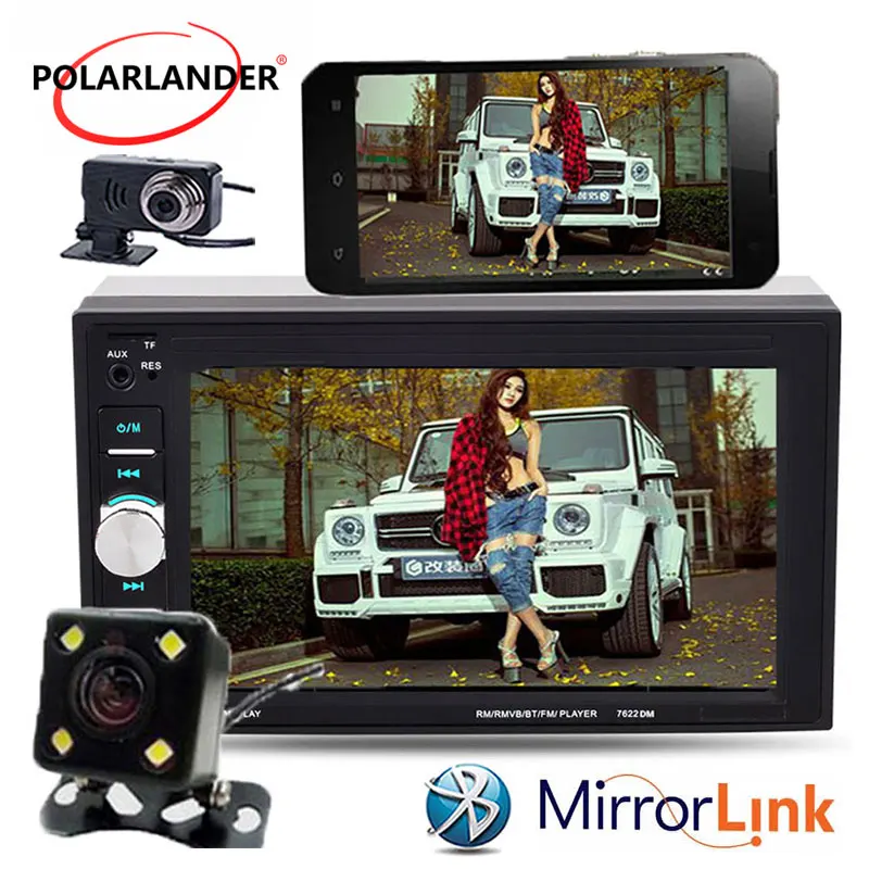 Camera//DVR 6.2/'/' 2 Din Car Radio Stereo MP5 Mirror Link Bluetooth Touch screen