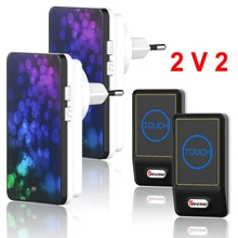 Saful Водонепроницаемый Беспроводной дверной звонок плагин сенсорная кнопка 36 куранты 2 Ourdoor передатчик+ 2 Крытый приемник хорошее качество