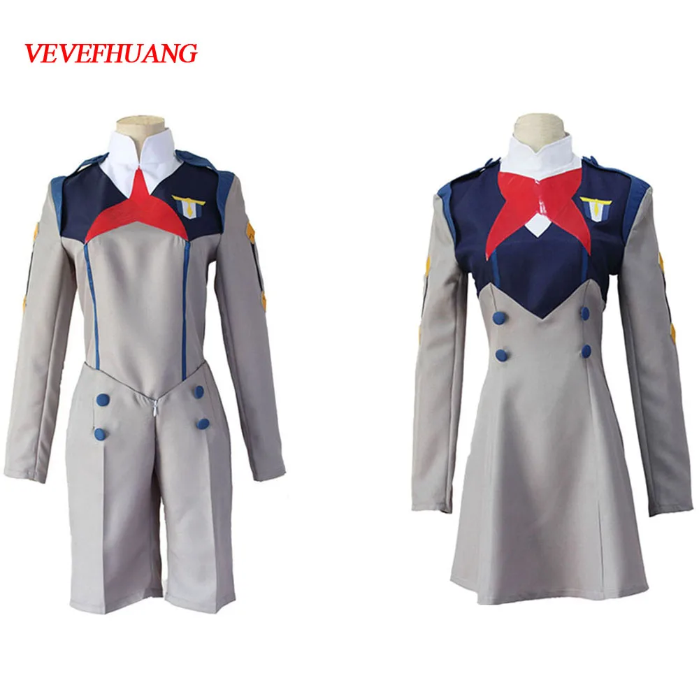 

VEVEFHUANG Anime DARLING in the FRANXX Cos HIRO ICHIGO Zero Two MIKU KOKORO School Uniform Cosplay Costume Sets Halloween Suit