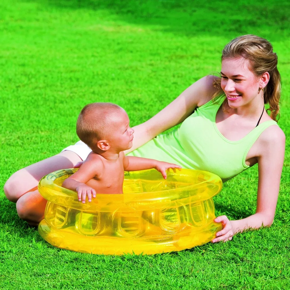 51112 Bestway D2" xH10"/64cmxH25cm детский бассейн с 3 воздушных камер/младенческой бассейн с надувной батут/ребенка детский бассейн - Цвет: Yellow