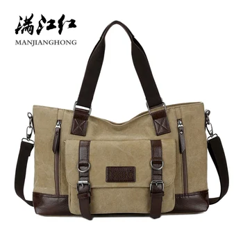

Large Capacity Casual Men Shoulder Bags Handbag Vintage Messenger Bag Men Canvas Patchwork Leather Crossbody Bags For Men 1324