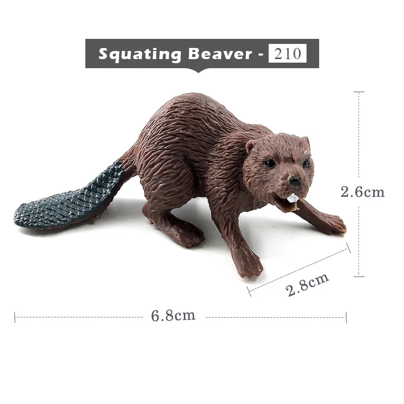 Моделирование леса диких животных модель один кусок Барсук Росомаха Anteater Beaver Bear фигурка ПВХ игрушка фигурка подарок для детей - Цвет: Squating Beaver -210