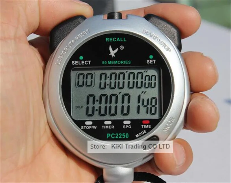 

PC2250A Professional Stopwatch Large-screen Digital LCD Timer Chronograph Counter with 2 Row 50 Memories Stop Watch Brand