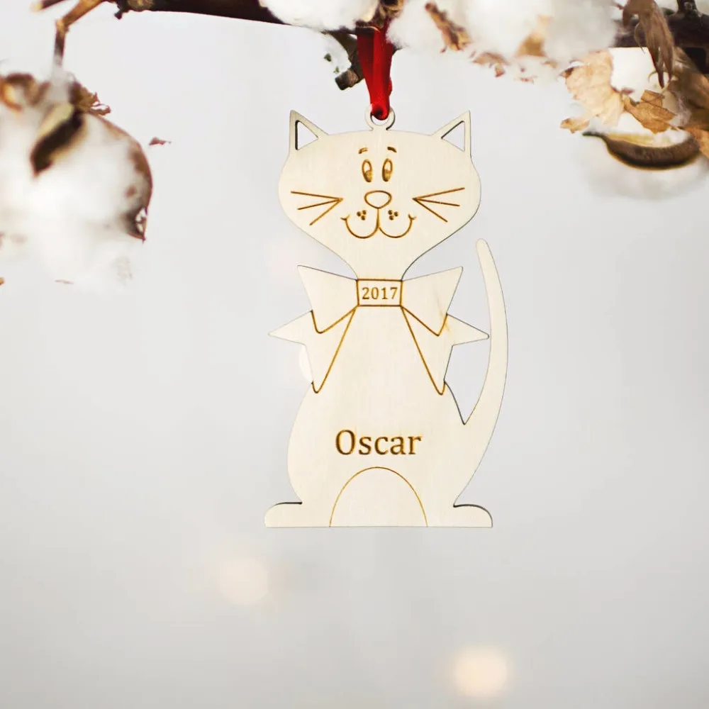 

Cat Personalised Christmas Tree Decoration, Christmas gift for cat lover,Cat Personalised Christmas Tree Decoration