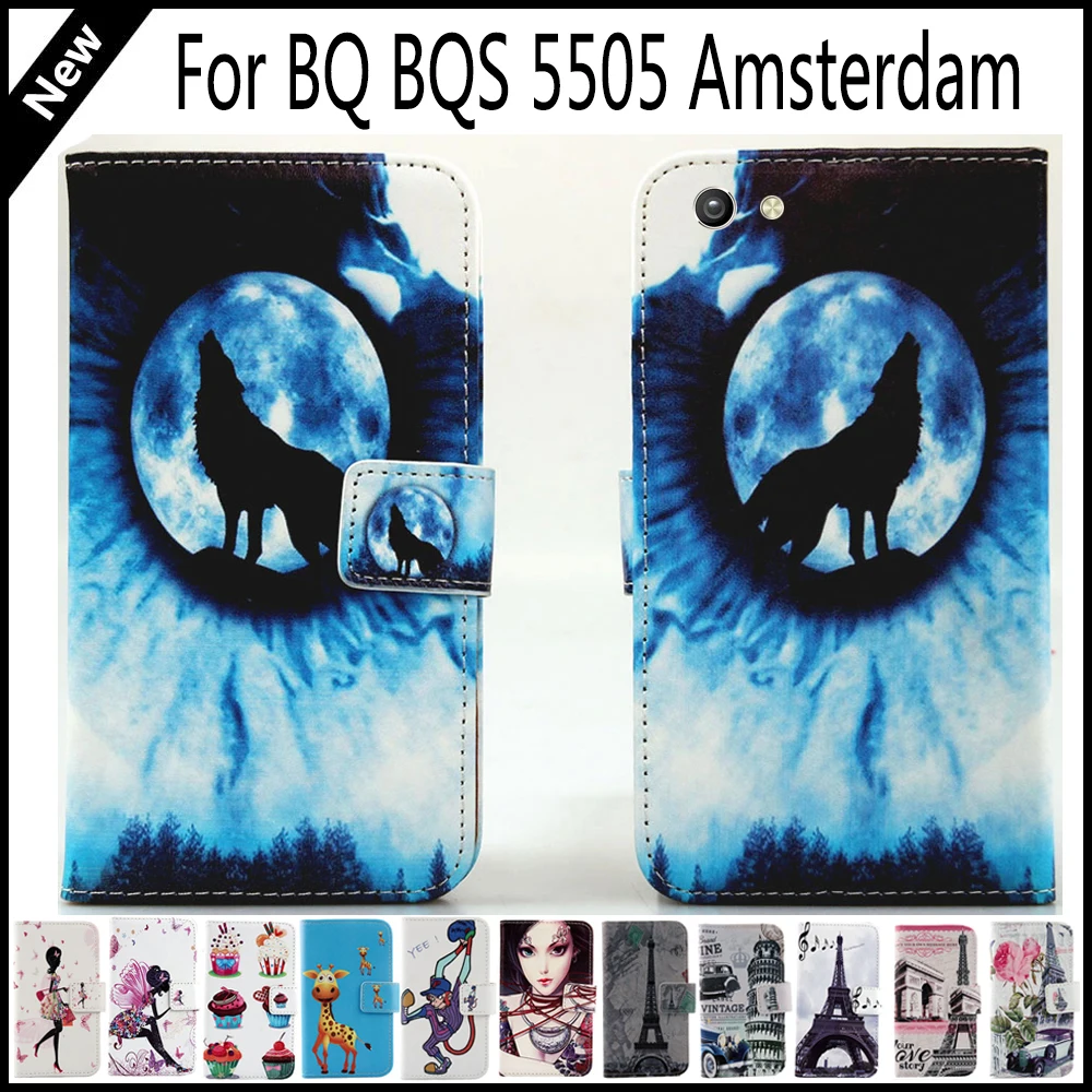 

For BQ BQS 5505 Amsterdam Wallet Card Slots Book Style Flip PU Leather Case Cover Phone Case Fashion !