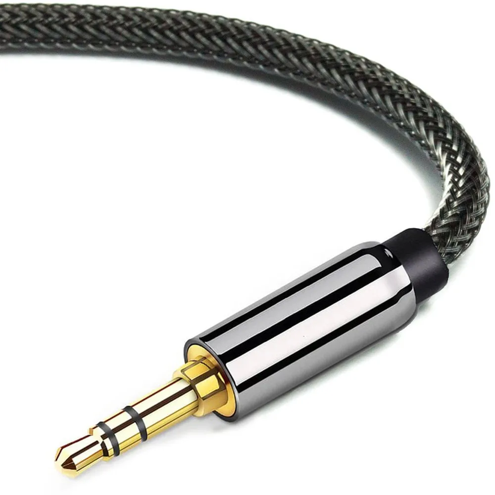 KIVOTEK 3 5mm Jack Audio Cable Gold Plated 3 5 mm Male to M Cloth audio Aux cable For Phone Car Headphone Beats Speaker