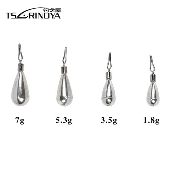 

TSURINOYA Fishing Accessories 1.8g/3.5g/5.3g/7g Tungsten Steel Weight Fishing Sinker Kit Snap Swivel Split Shot Rig Fishing Tool