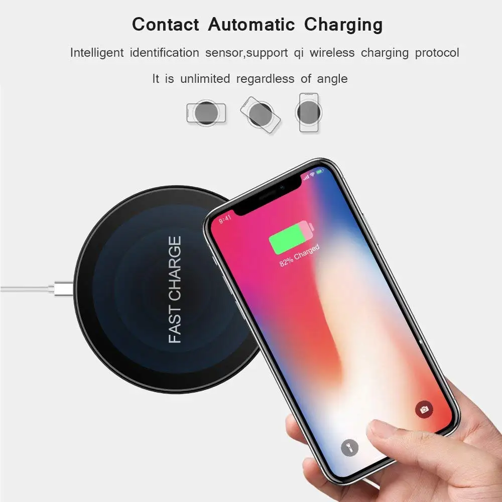 Беспроводное зарядное устройство Qi для Xiaomi умное быстрое 10 Вт Mi 9 9t cc9 MIX 2S iPhone X XR XS 8