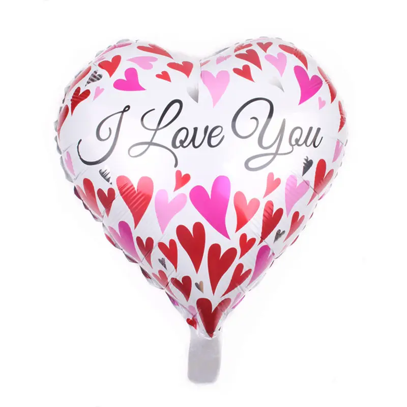 

18inch l love you Valentines day decor Heart-shaped Foil balloons Happy birthday balloon Wedding Christmas