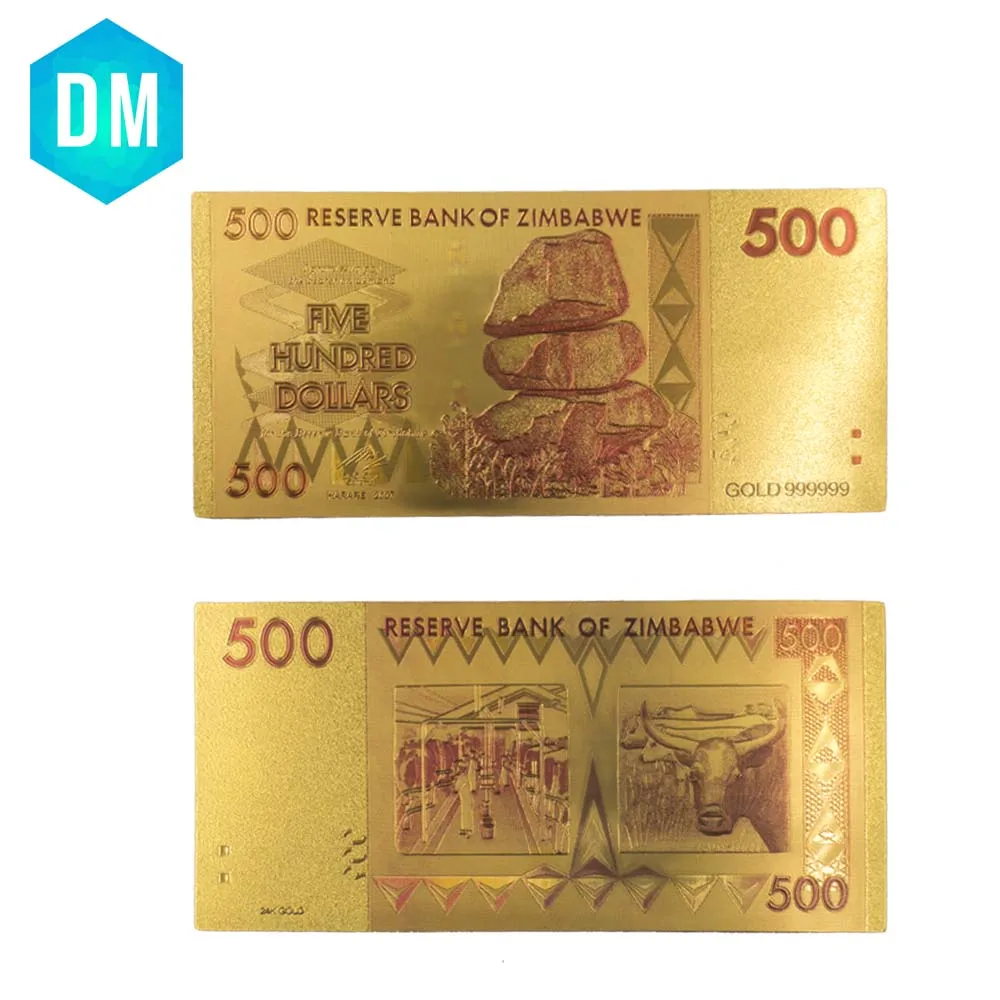 10 шт. 500 долларов красочные банкноты 24k 999 Золотая фольга бизнес сувениры подарки