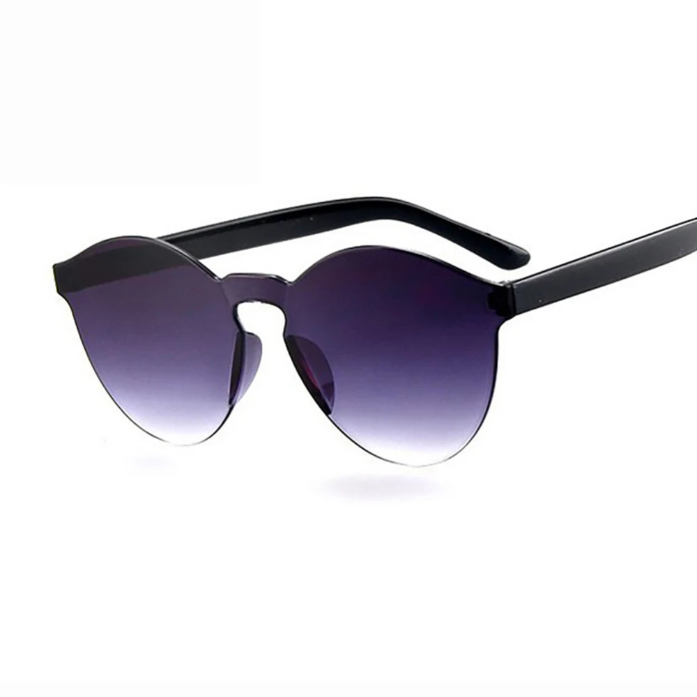 

Round Frame Jelly Color Sunglasses Women Fashion Transparent Frame Without Frame For Couples Male Lady Retro Sunglasses