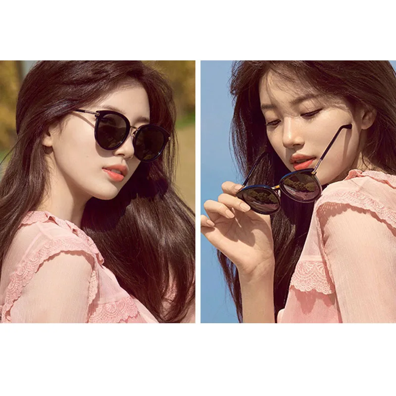 Korean tide polarized sunglasses Round face vintage sunglasses female