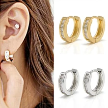 Мода 1 пара Женские Модные круглые геометрические серьги Очаровательные золотые Серебристые сережки-гвоздики с кристаллами вечерние Ювелирные изделия Подарки