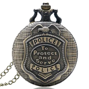 

"To protect and to Serve" Los Angeles Police Department Steampunk Pocket Watch Quartz Watch Reloj De Bolsillo