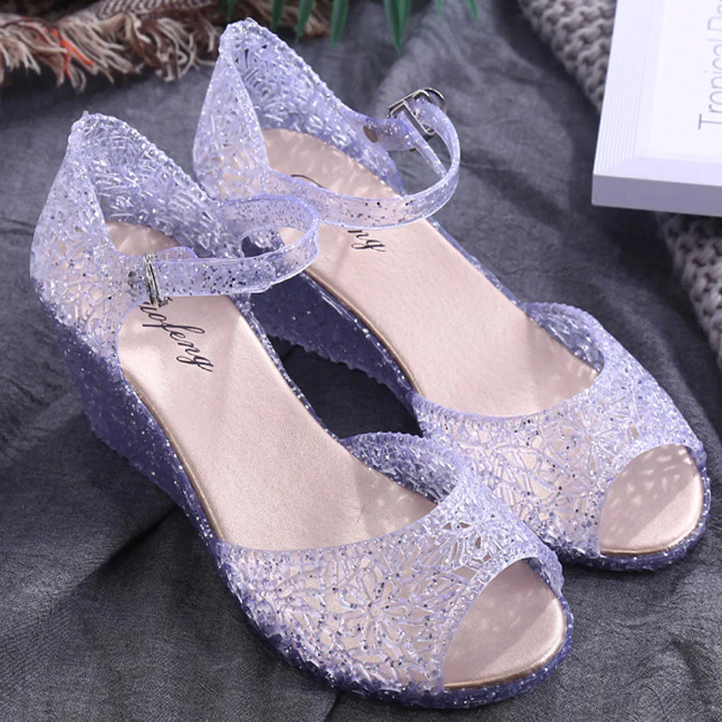 Женские босоножки на танкетке летние туфли высоком каблуке коллекция 2019 года