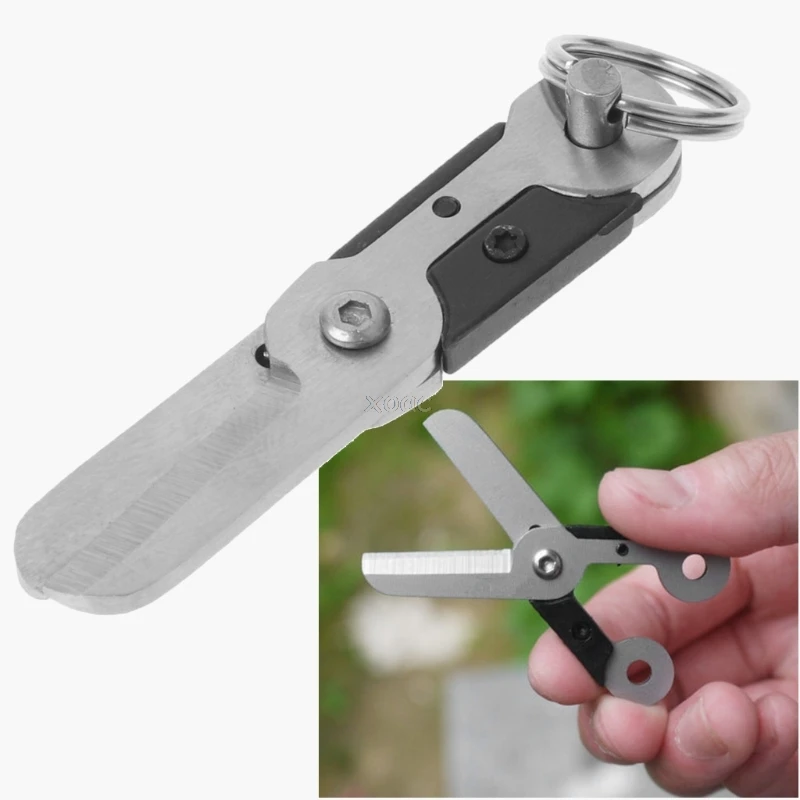 Outdoor Survival EDC Mini Spring Scissor Pocket Tool Key Chain