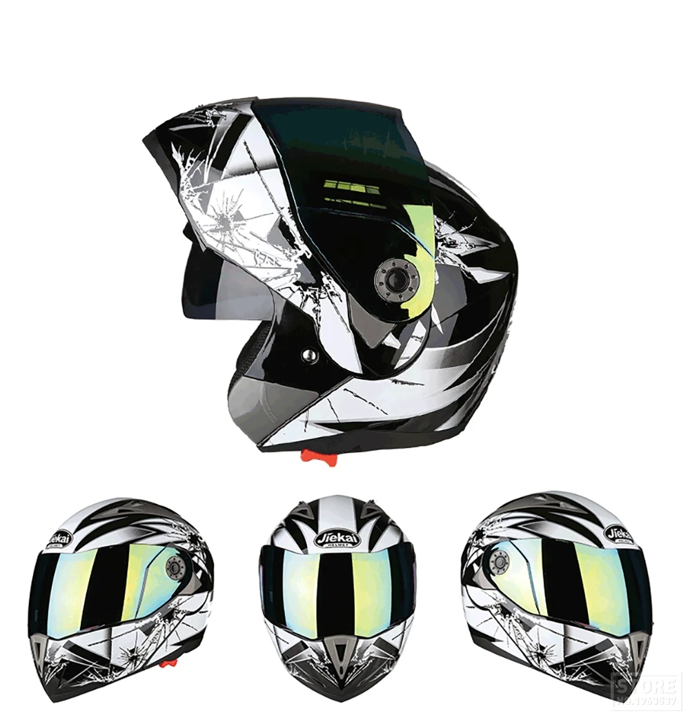 JIEKAI флип-ап мотоциклетный шлем козырек для мотокросса дышащий комфорт крушение шлем двойной объектив Мото шлем для мотоцикла