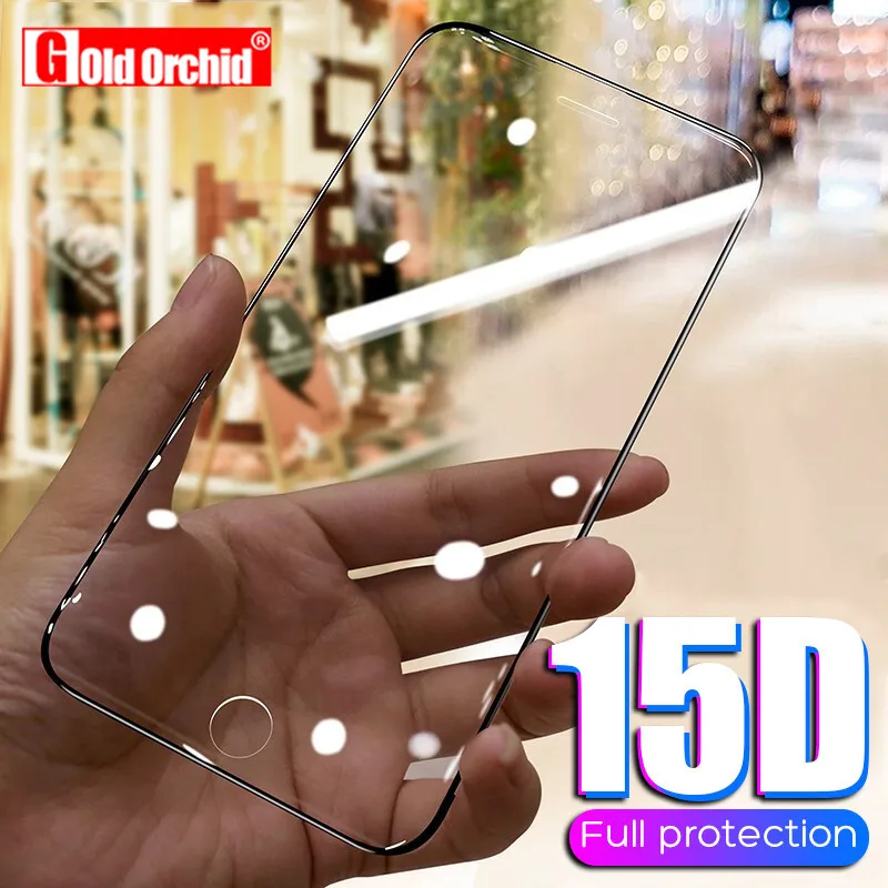 15D защитное закаленное стекло для iPhone 6, 6s, 7, 8 Plus, X, 10, Защитное стекло для экрана, мягкий край, изогнутое, для iPhone XR, XS, MAX