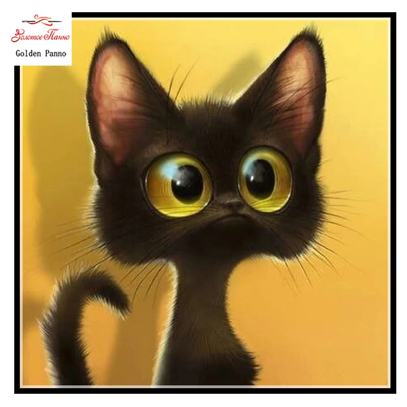 

Golden panno,5D,diy diamond embroidery,Full,square,Diamond Painting,Cross Stitch,3D,diamond,Mosaic,Needlwork,Crafts,Black cat