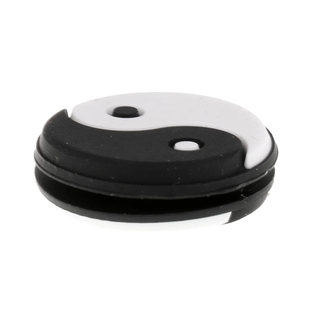 6 Pieces Yin Yang Tennis Racquet Vibration Dampener Shock Absorbers Set Tennis Accessories Rubber Reduce Shocking