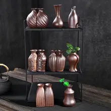 Классическая кофейная керамическая ваза, китайское искусство и ремесла, Декор, фарфоровая ваза для цветов, креативное украшение дома