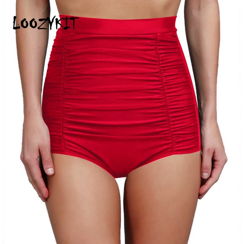 

Loozykit Women Bikini Shorts Two-Piece Separates Bottoms Summer Beach Swimwear Bathing Suit For Female High Waist Swim Shorts