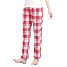 Летние сексуальные красные клетчатые хлопковые женские штаны для отдыха, плюс размер, женские пижамы для сна