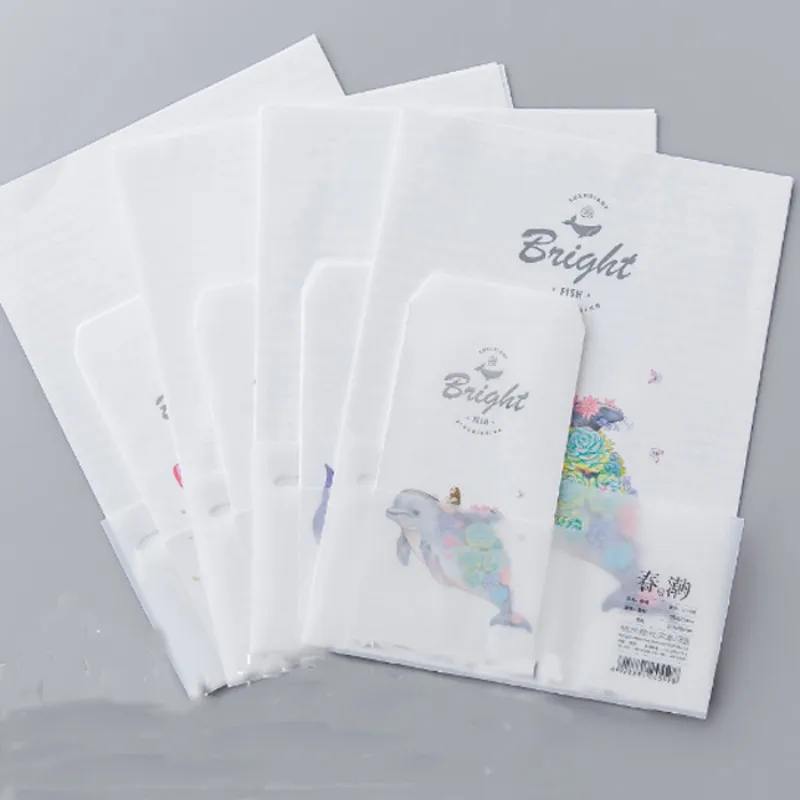 

9 Pcs/set (3 envelopes + 6 writting paper) Lovely Cartoon Animal Dolphin Series Envelope For Gift Korean Stationery