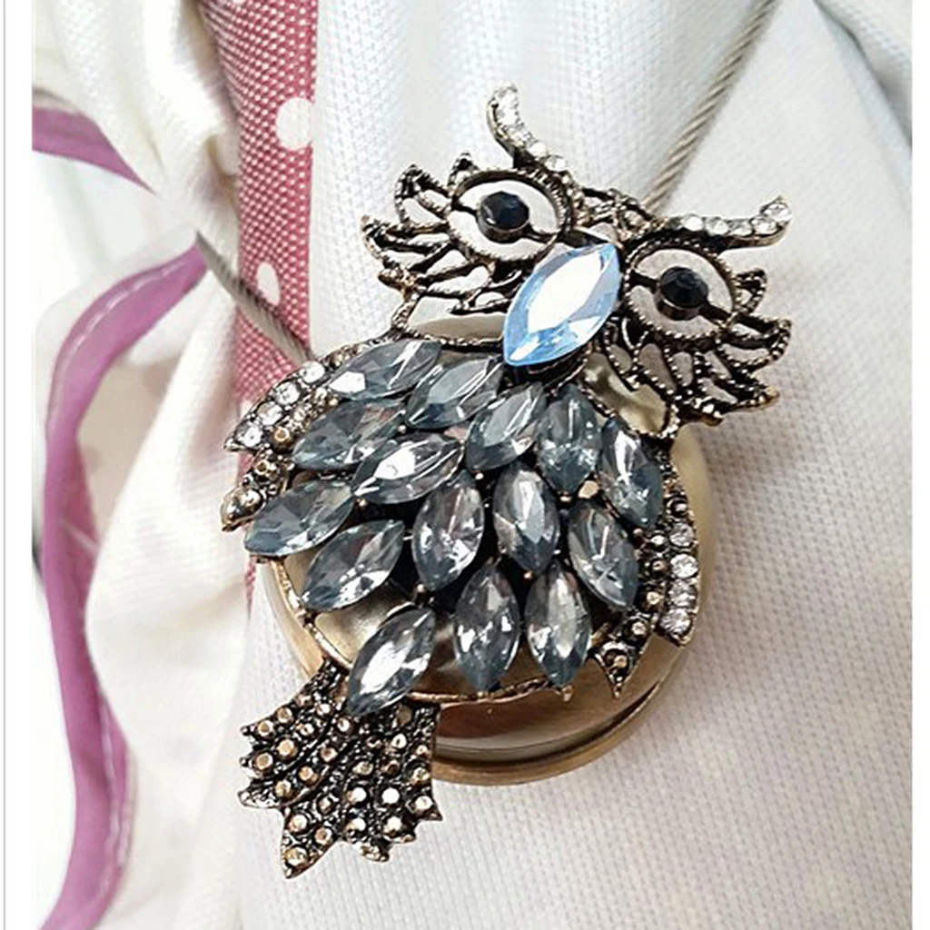 Bronze Cute Owl Design Magnetic Magnet Window Door Curtains Tieback Tie-Back Buckle Clip Drapery Hooks Holder, 38cm