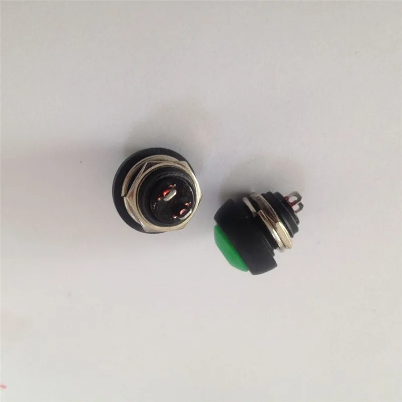 

2pcs YT106 12 mm PBS-33B automatic reset button Green small reset button switch unlocked the horn switch auto switch