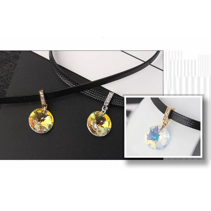 Женские Чокеры Labekaka ожерелье кожаная веревка украшенная кристаллами Swarovski