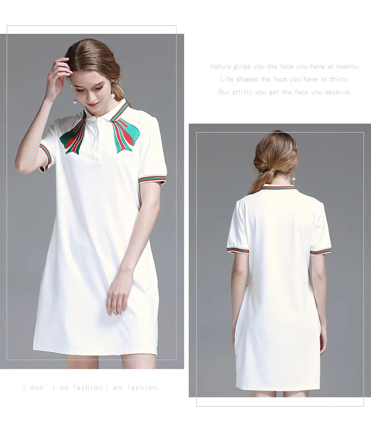 Women summer dress 2019 New Designer elegant embroidered loose knit bodycon white dress summer clothes for women (3)